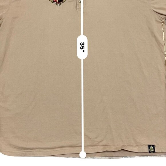 Vtg Coogi Royal Crest Polo 4XL Khaki Embroidered Cotton Y2K Chic Streetwear - Picture 14 of 16